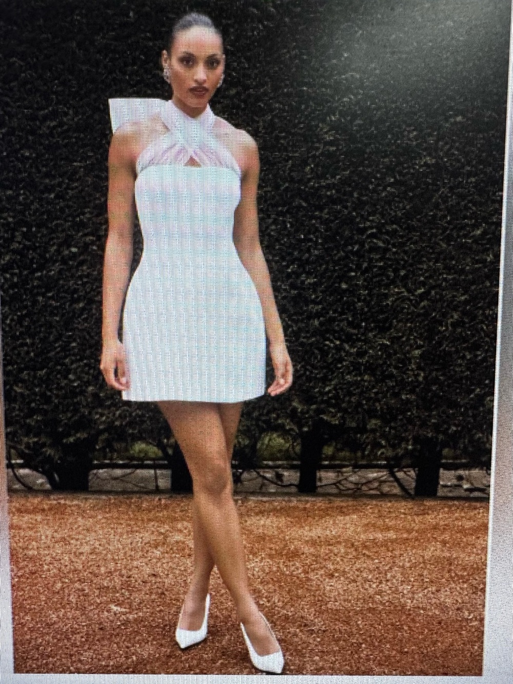 White Halter Mini Dress with Crisscross Neckline
NEVER WORN. TAGS